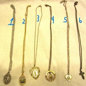 VTG RELIGIOUS PENDANTS W/CHAINS, PRICE IS EACH